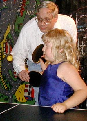 Uncle George and me planing Ping Pong